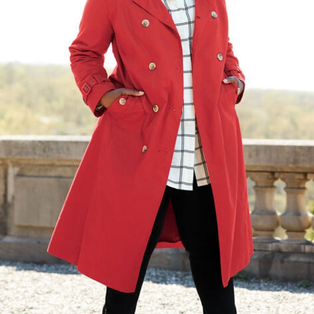 Betty Barclay Red Trench Coat - Picture 4 of 14